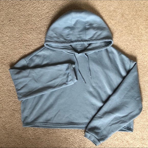 Blue cropped hoodie - Picture 2 of 2